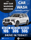 Professional Car Wash Marketing Template | Customizable Mobile Detailing Promotion (US Letter & A4)