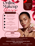 Minimalist neutral Makeup Flyer Template featuring a booking rate card for MUAs, bridal artists, and beauty salons.