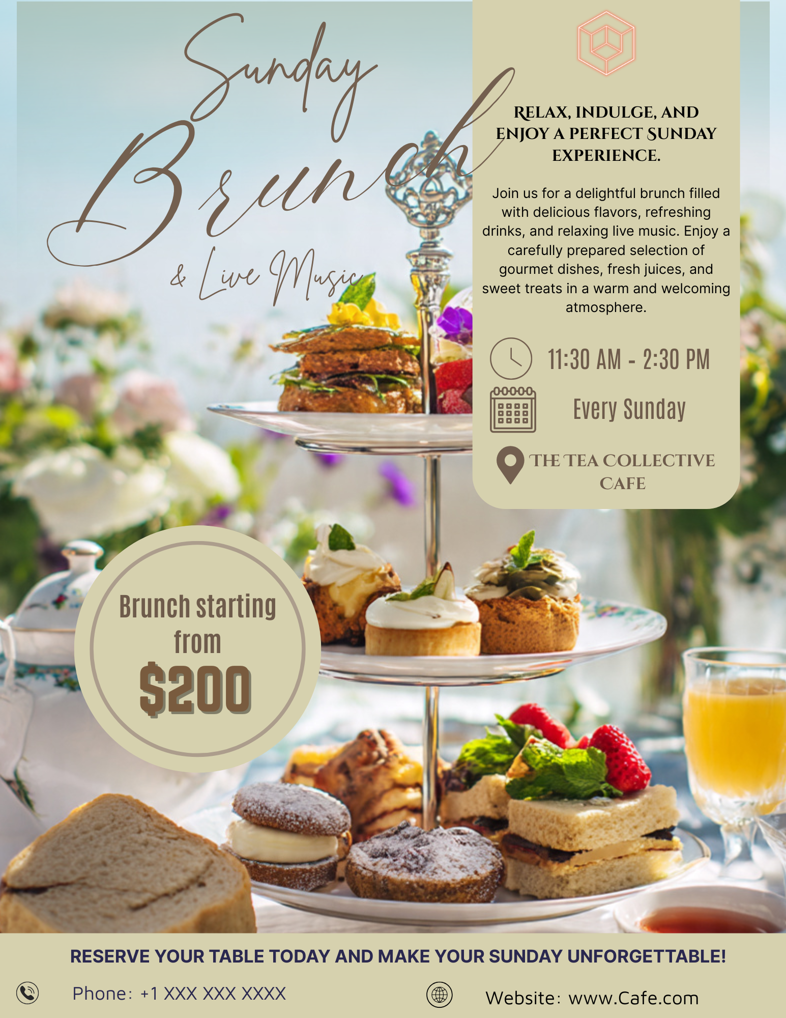 Tea Shop Flyer Template featuring boba and loose leaf tea graphics for tearoom marketing and cafe daily specials.