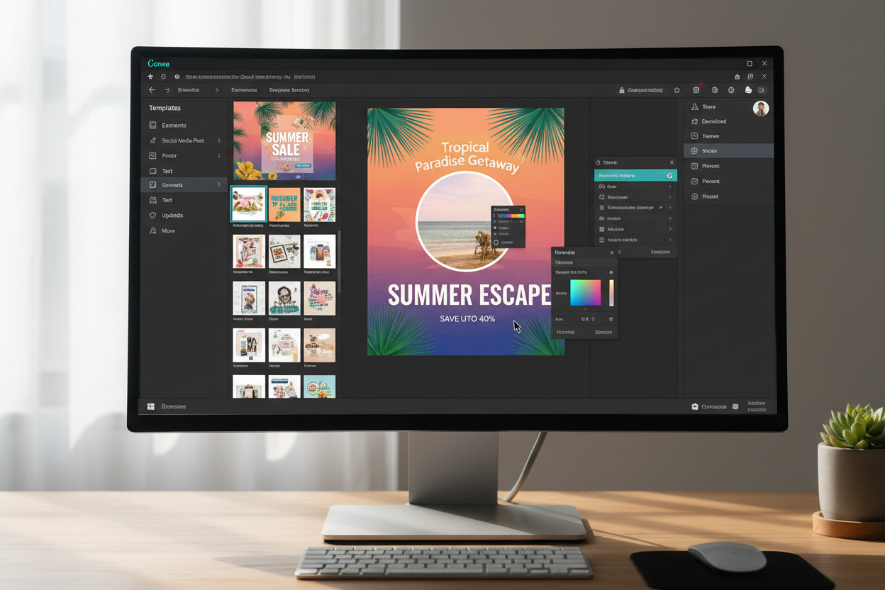 canva on computer screen