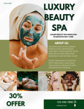 Professional facial flyer template for Canva featuring an editable skincare service menu and esthetician price list for 8.5x11 prints.