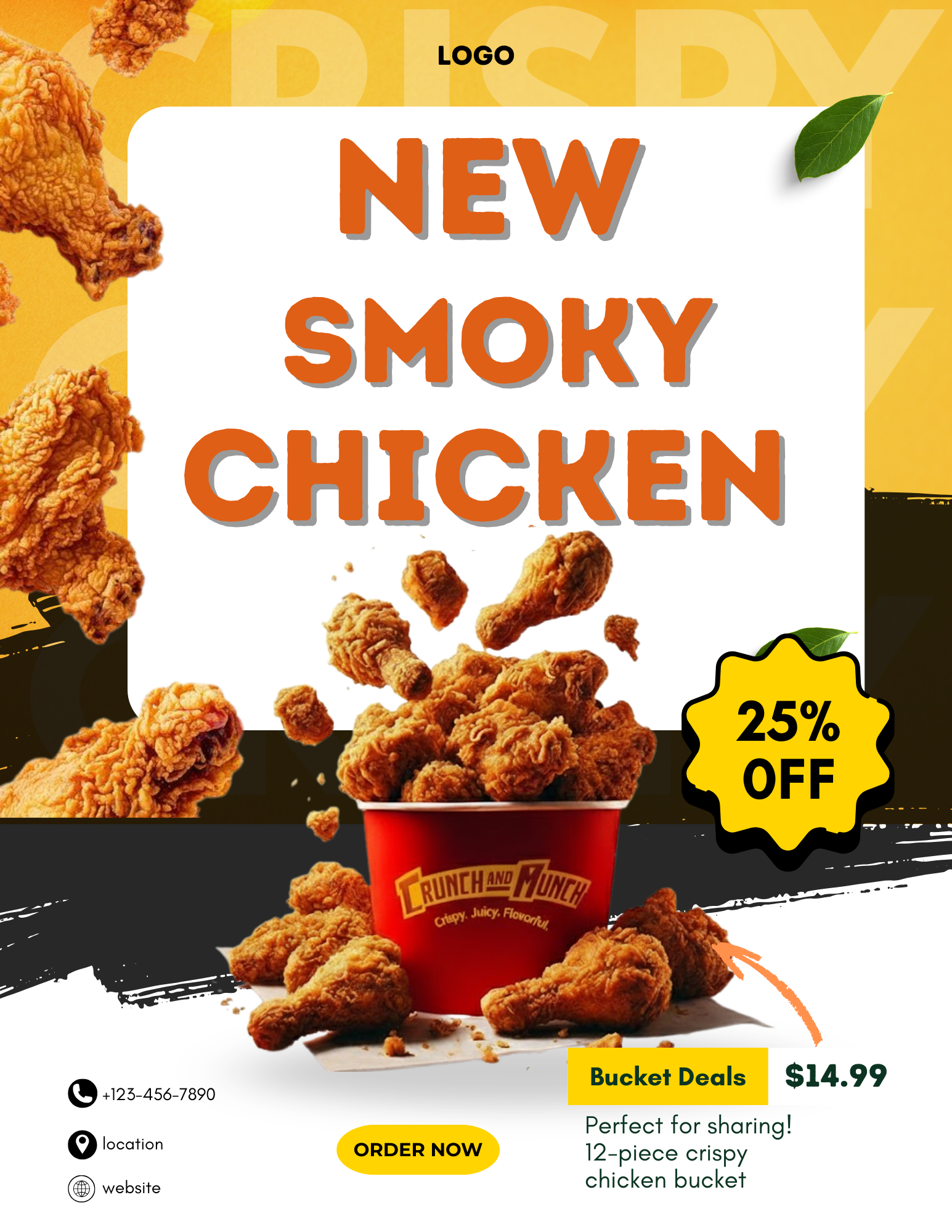 Professional food flyer template for Canva featuring an editable restaurant menu poster and cafe catering service price list for 8.5x11 prints.