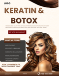 Professional hair flyer template for Canva featuring an editable salon price list poster and hair extensions service menu for 8.5x11 prints.