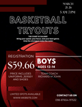 Professional tryout flyer template for Canva featuring an editable sports recruitment poster and athlete player evaluation details for 8.5x11 prints.