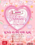 White and pink Valentines Flyer Template for romantic dinner events, club parties, and February sales.